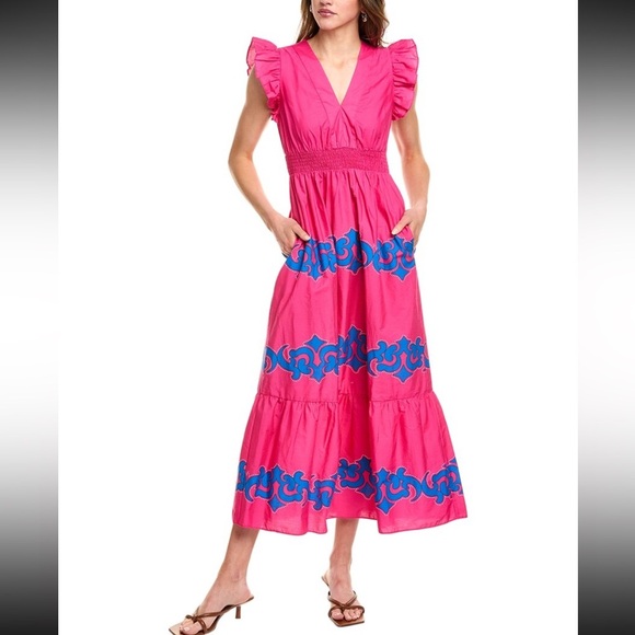 Anthropologie Dresses & Skirts - Anthropologie Celina Moon midi dress pink and blue medium NWT